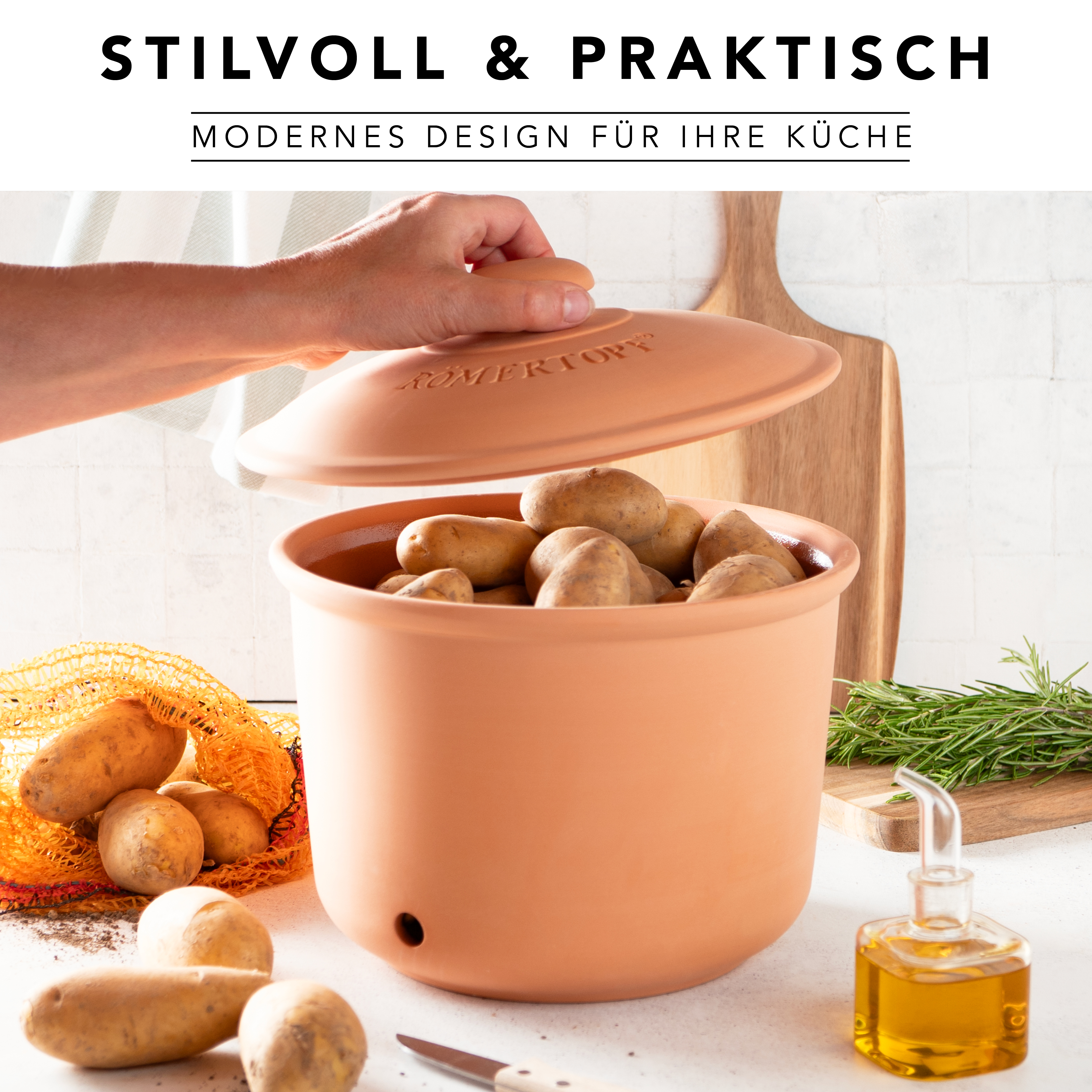 Römertopf Frische-Topf MAXI PLUS Kartoffel Terracotta 9145381 Ambiente