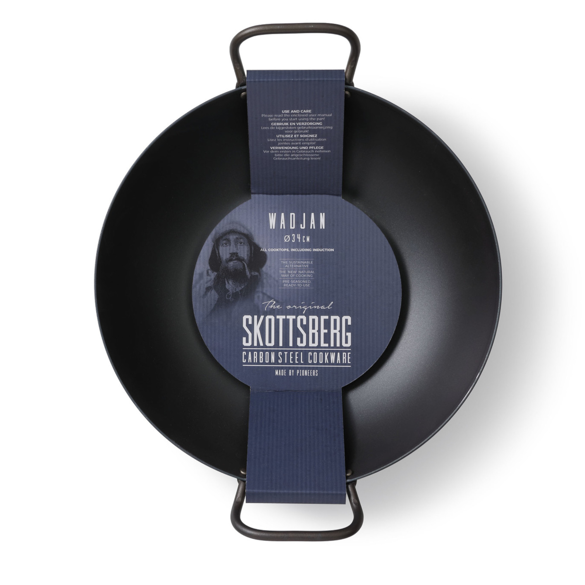 Skottsberg Wadjan Wok Pfanne Carbon Steel 34 cm Verpackung