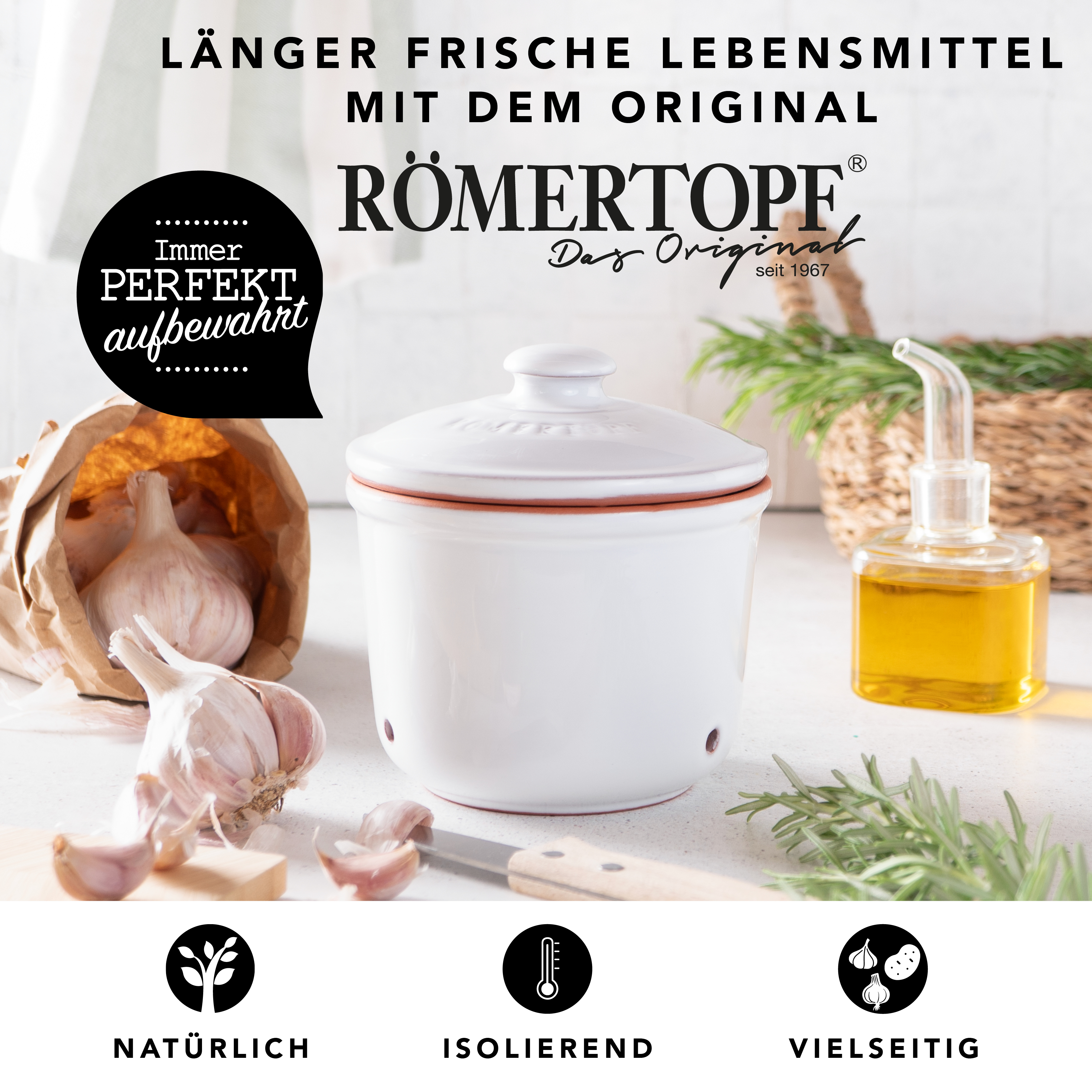 Römertopf Frische-Topf MINI Knoblauch weiß 9145111 Vorteile