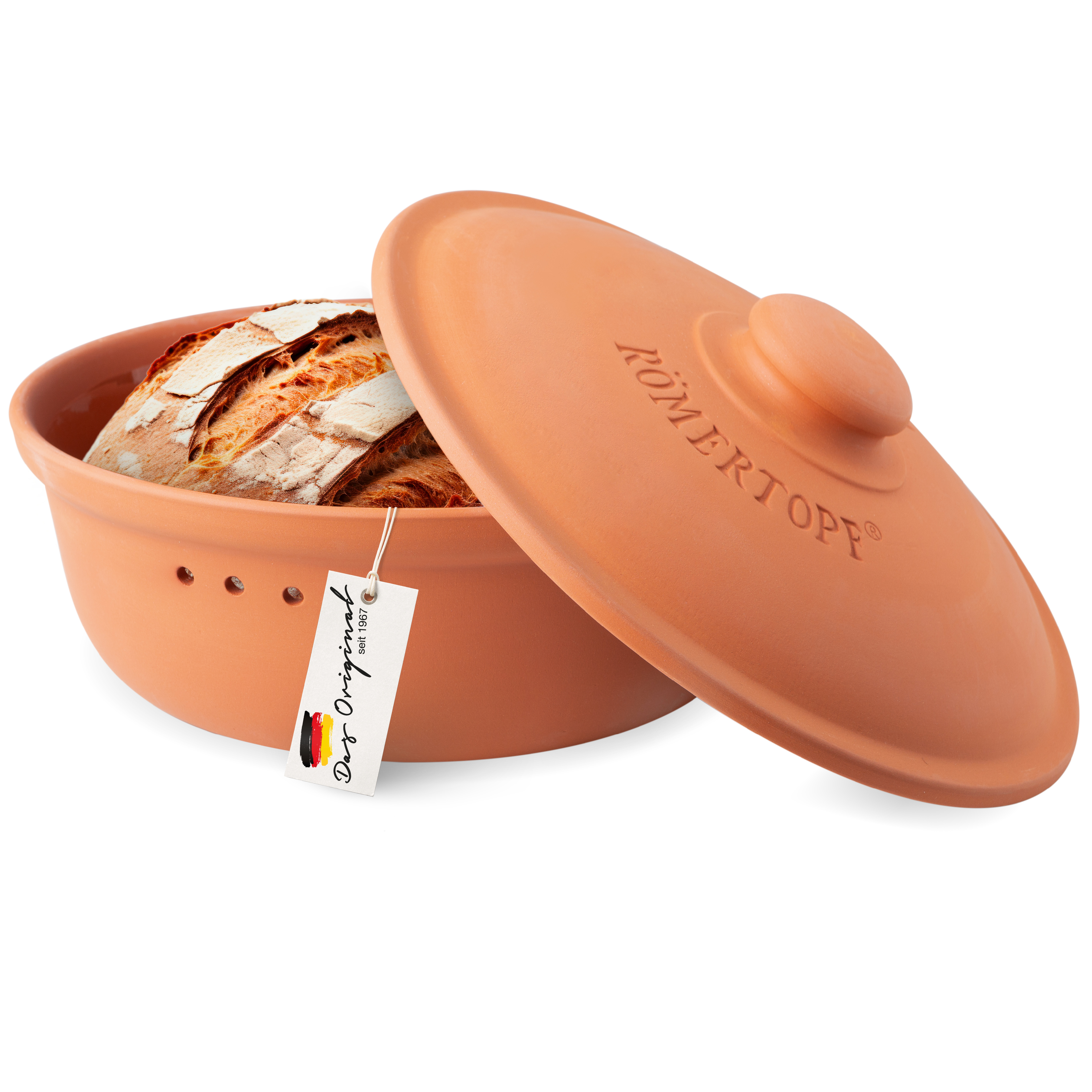 Römertopf Brotfrische Topf rund Terracotta 9185281 Made in Germany