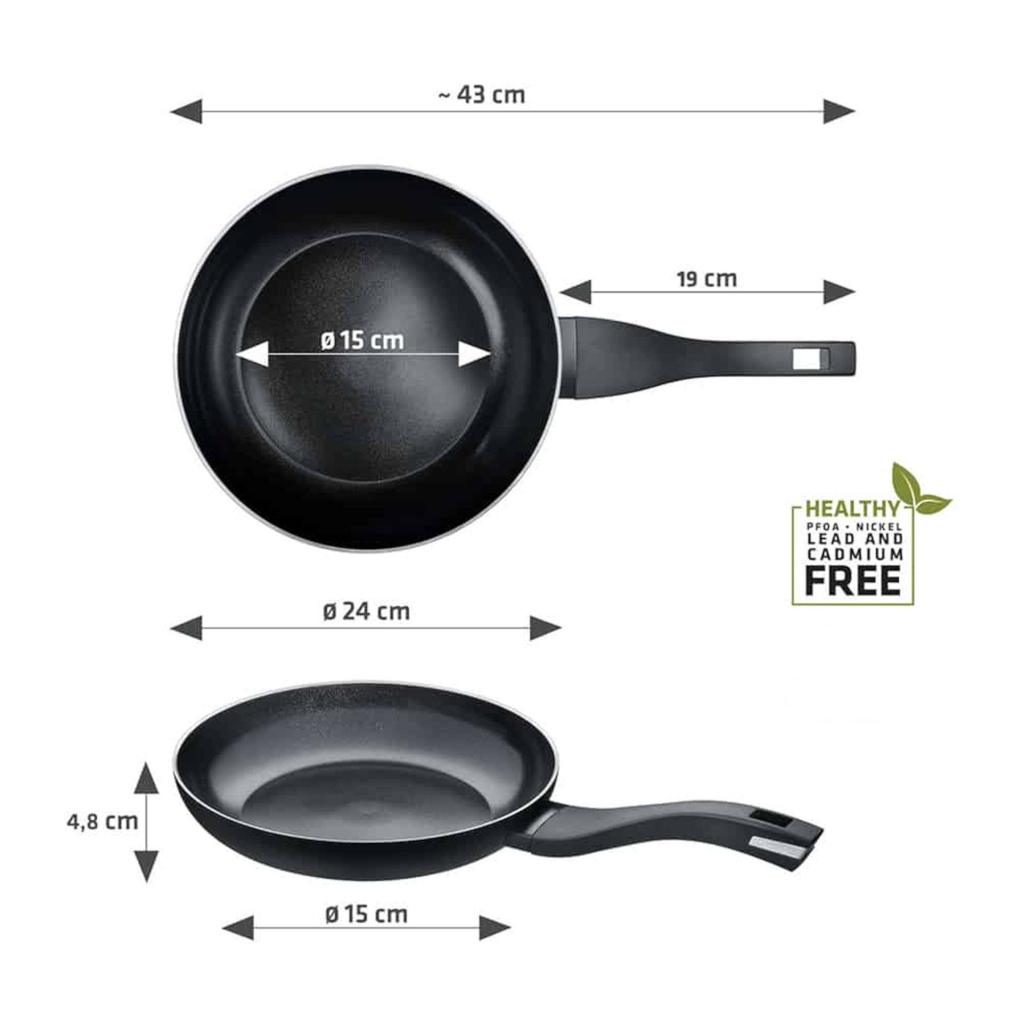 Berndes b.green Alu Recycled Induction Bratpfanne 24 cm Maße