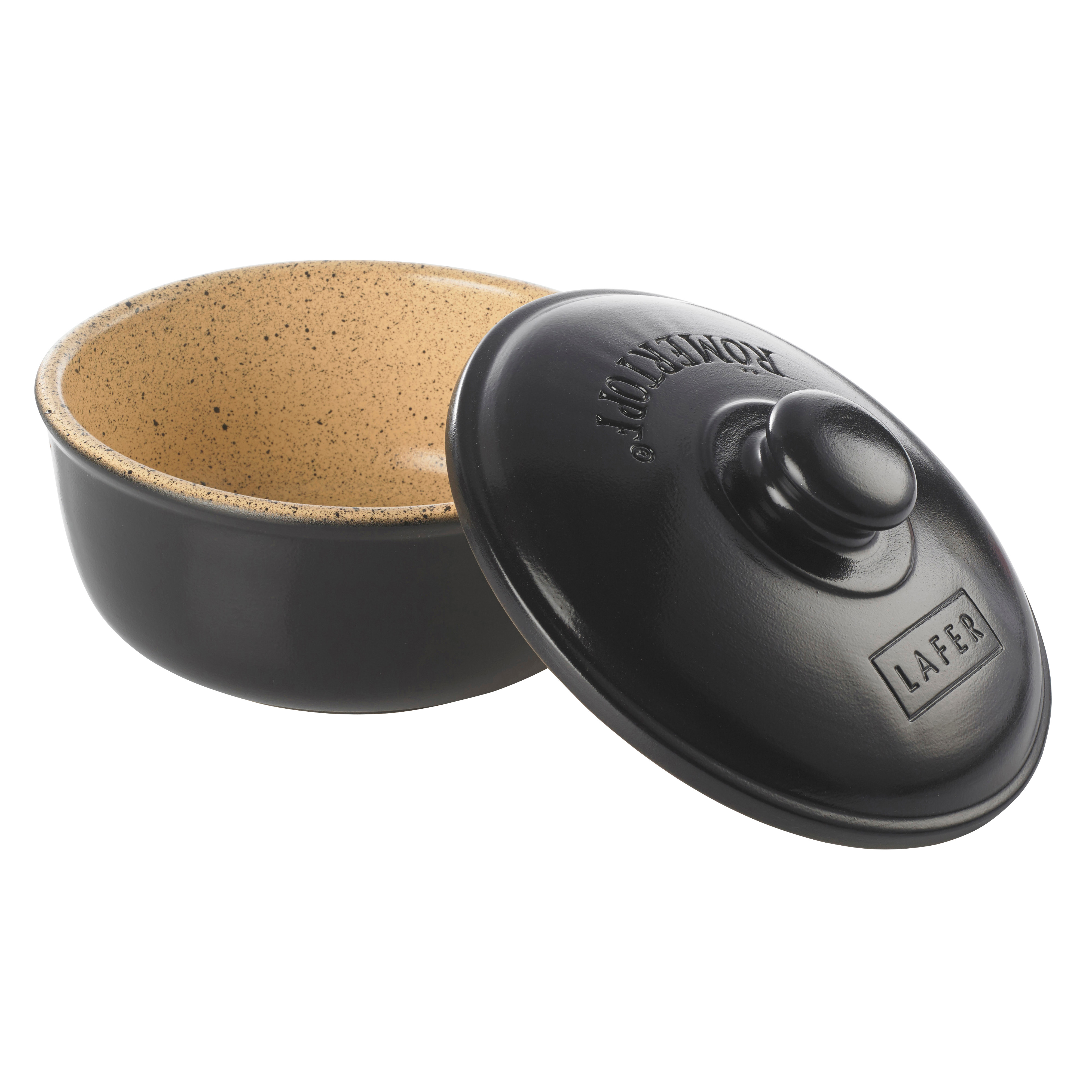 Römertopf Lafer BBQ Schmortopf rund medium mit Deckel schräg 04306