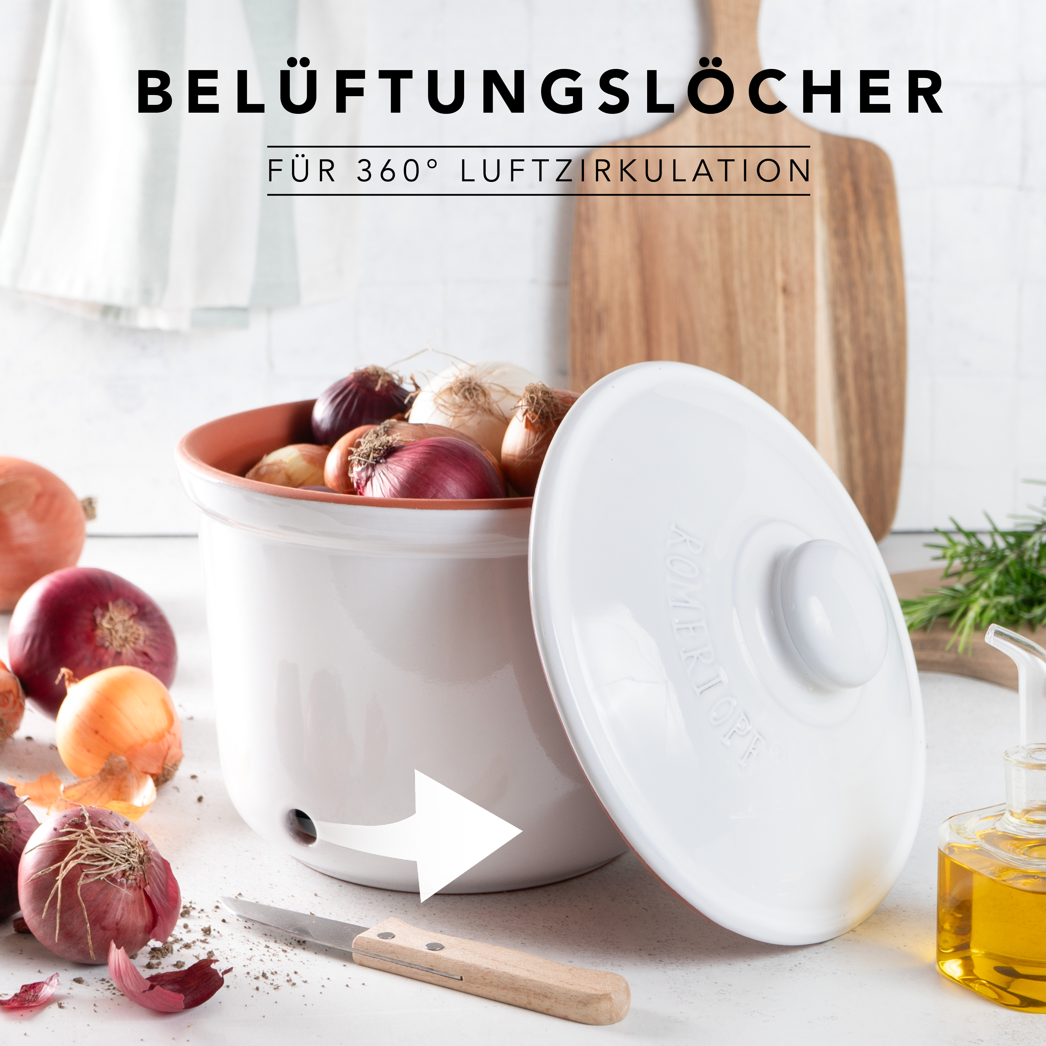 Römertopf Frische-Topf MAXI Zwiebel Weiß 9145281 Lüftung