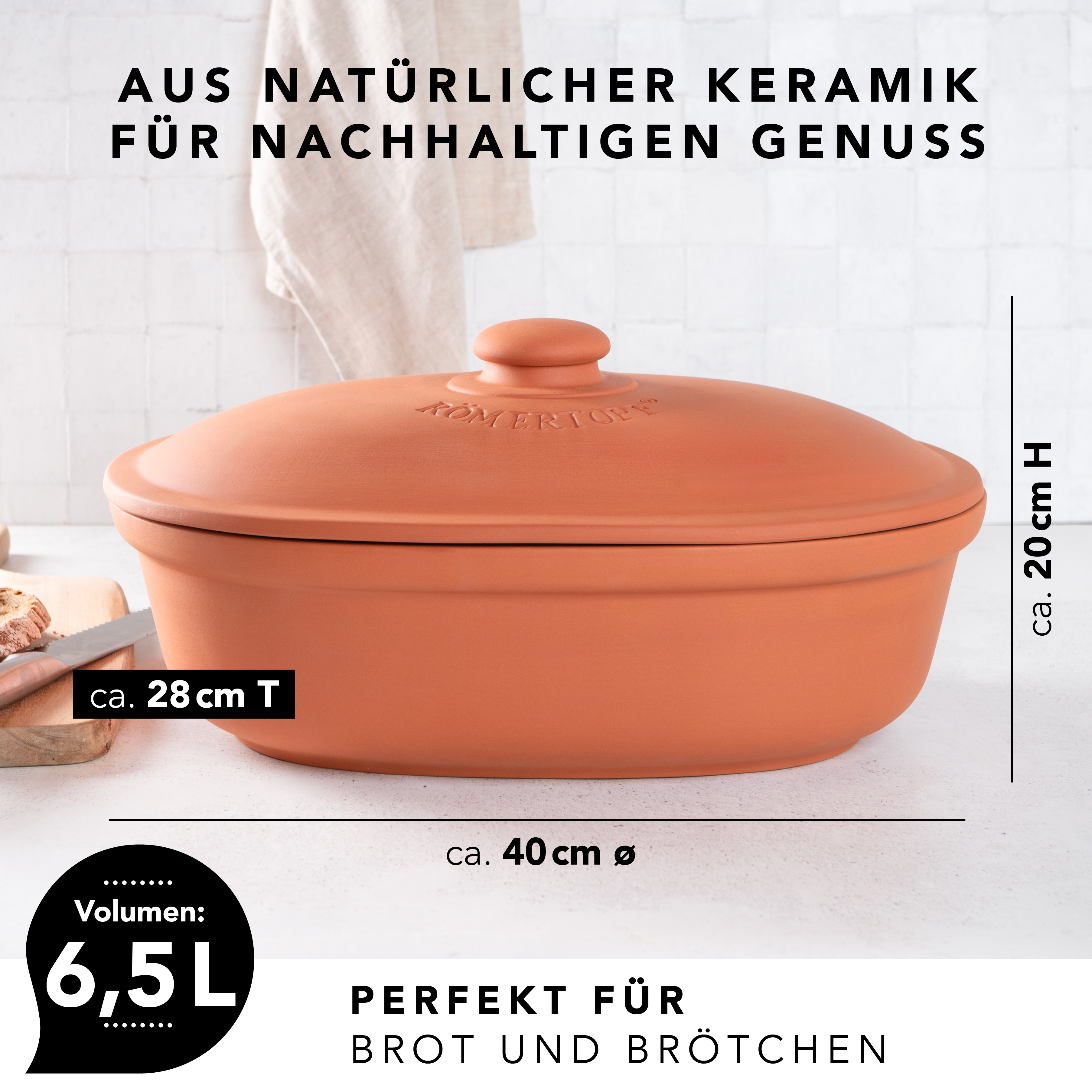 Römertopf Brot Frische Topf MAXI Terracotta 9185381 Maße