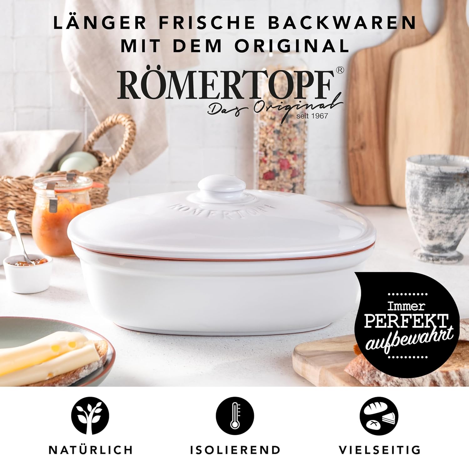Römertopf Brot Frische Topf MEDI Weiß 9185111 Aufbewarung