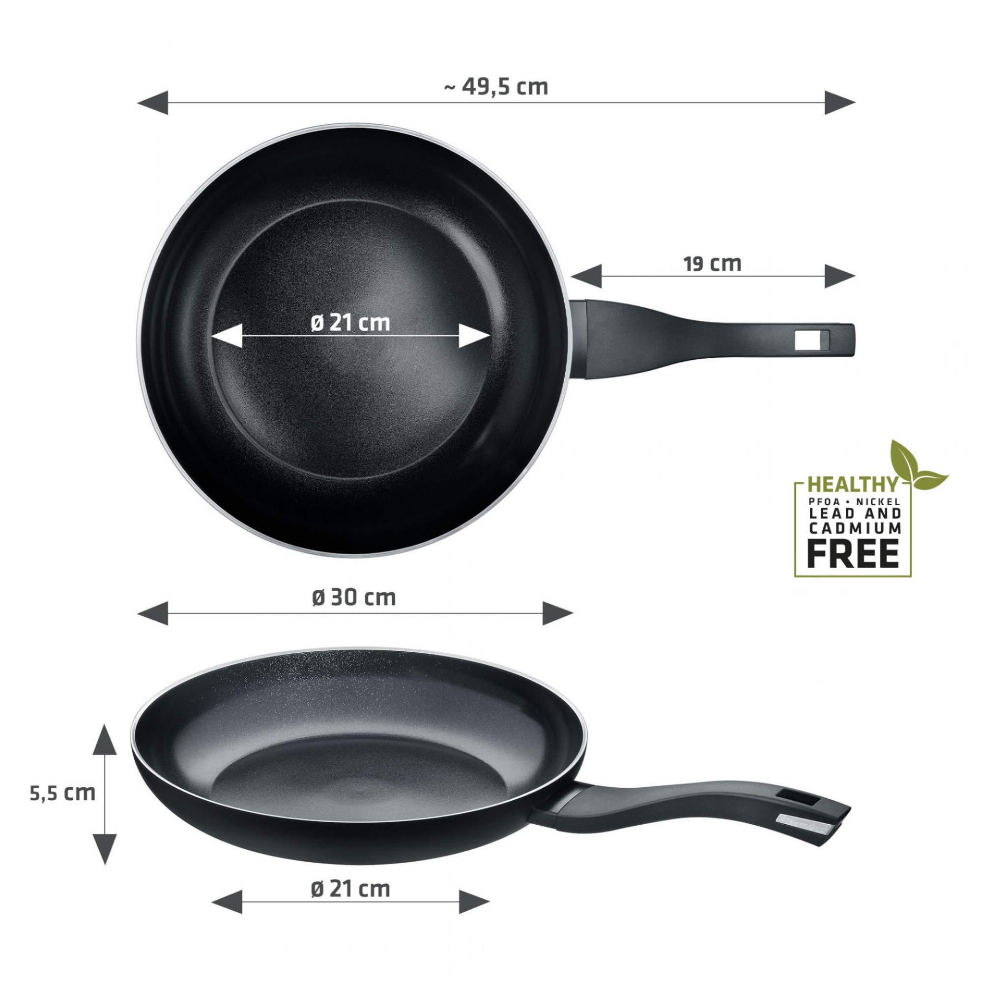 Berndes b.green Alu Recycled Induction Bratpfanne 30 cm Maße