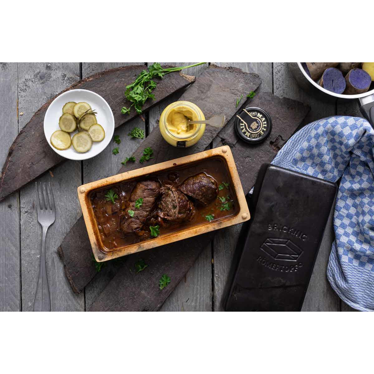 Römertopf Brick BBQ Topf BLACK EDITION 80006 Roulade