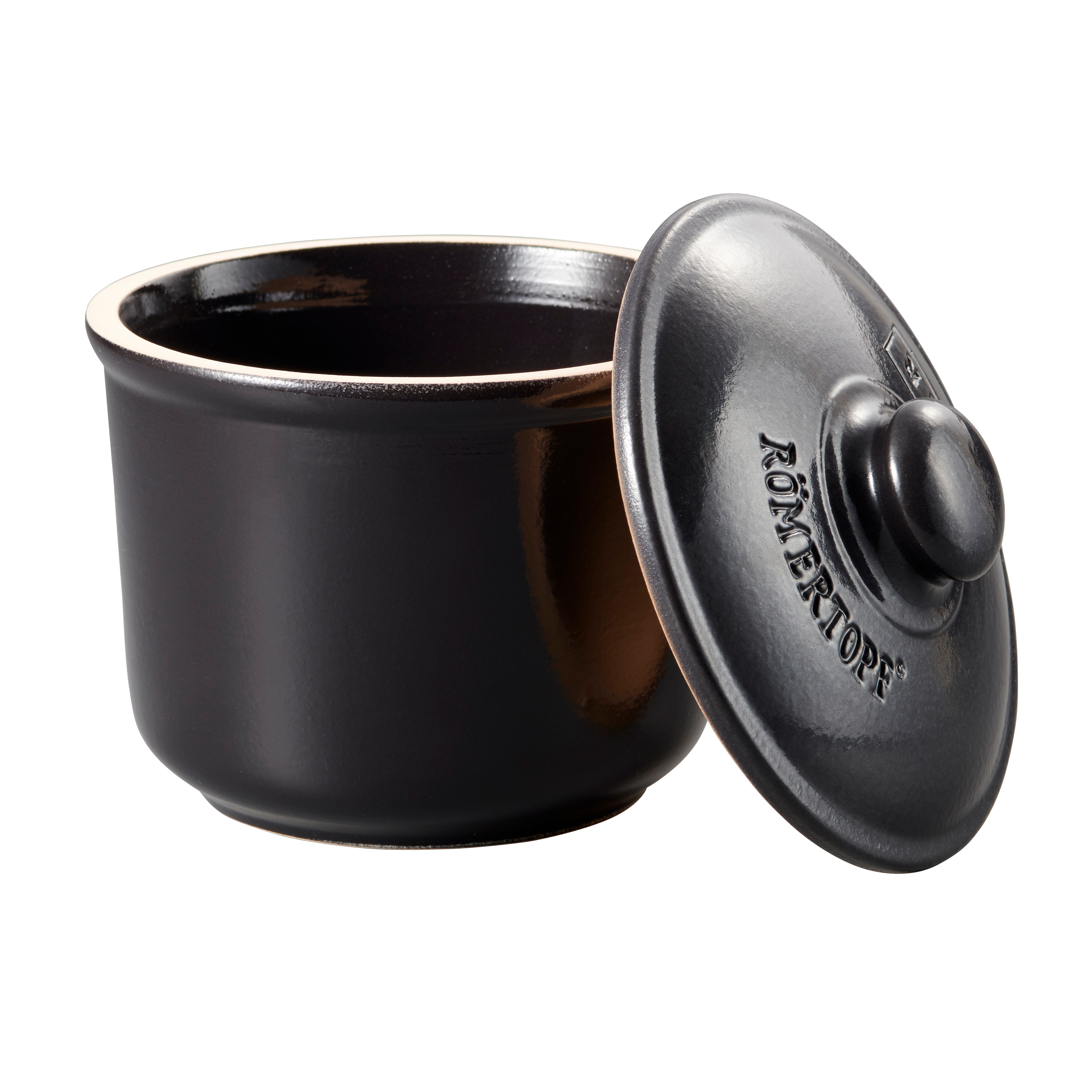 Römertopf Lafer BBQ Schmortopf Mini BLACK EDITION offen 04606