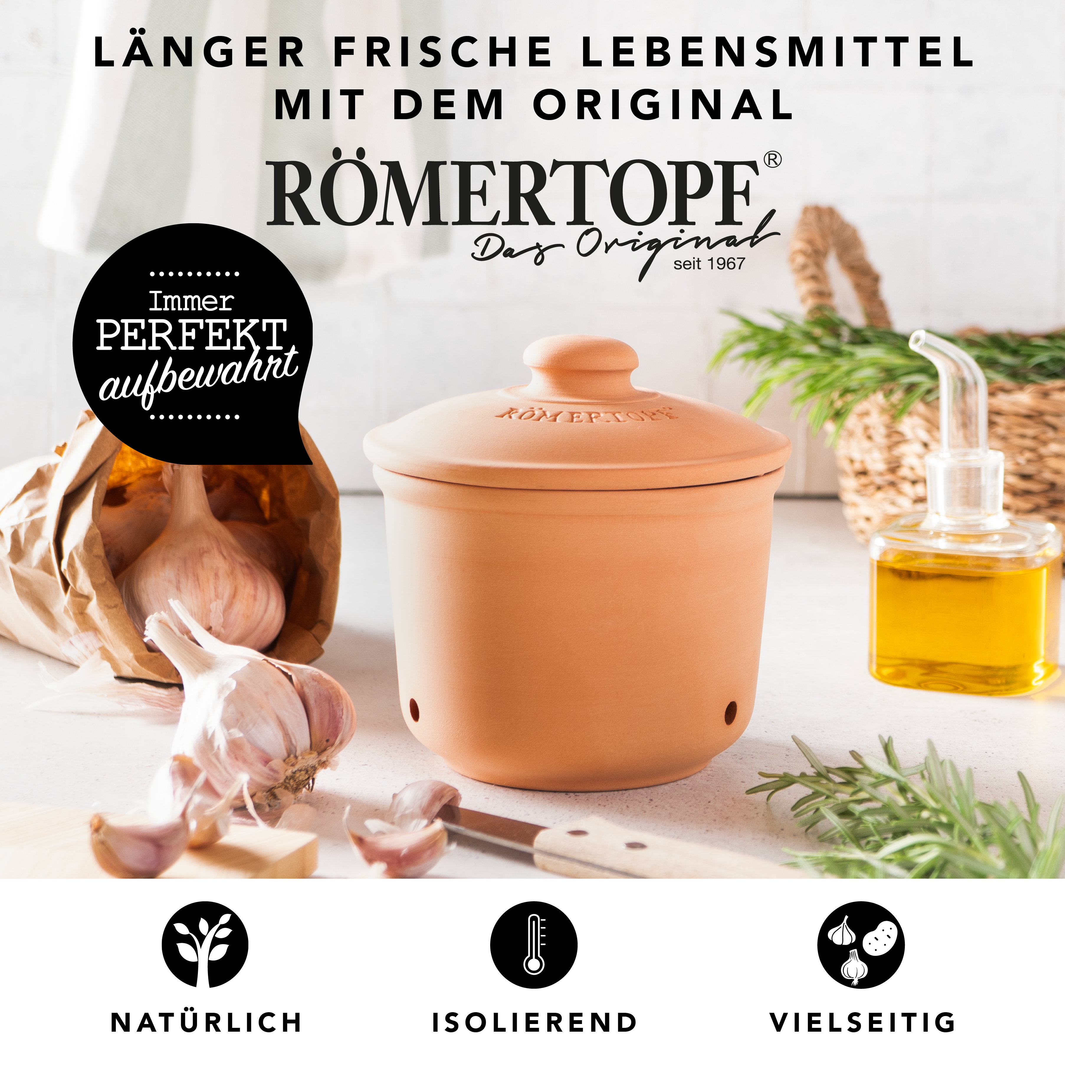 Römertopf Frische-Topf MINI Knoblauch terracotta 9145181 Vorteile