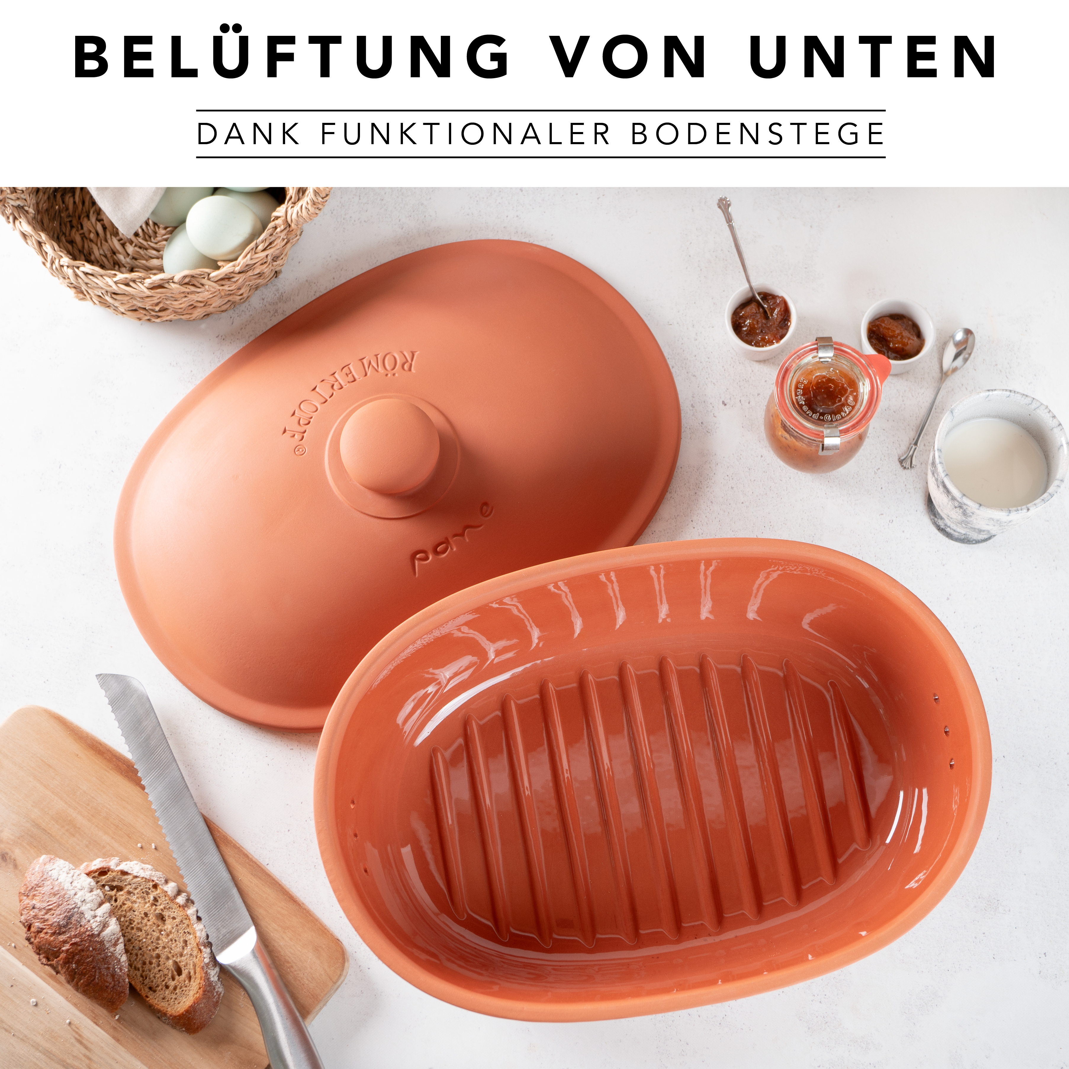 Römertopf Brot Frische Topf MAXI Terracotta 9185381 Rippen