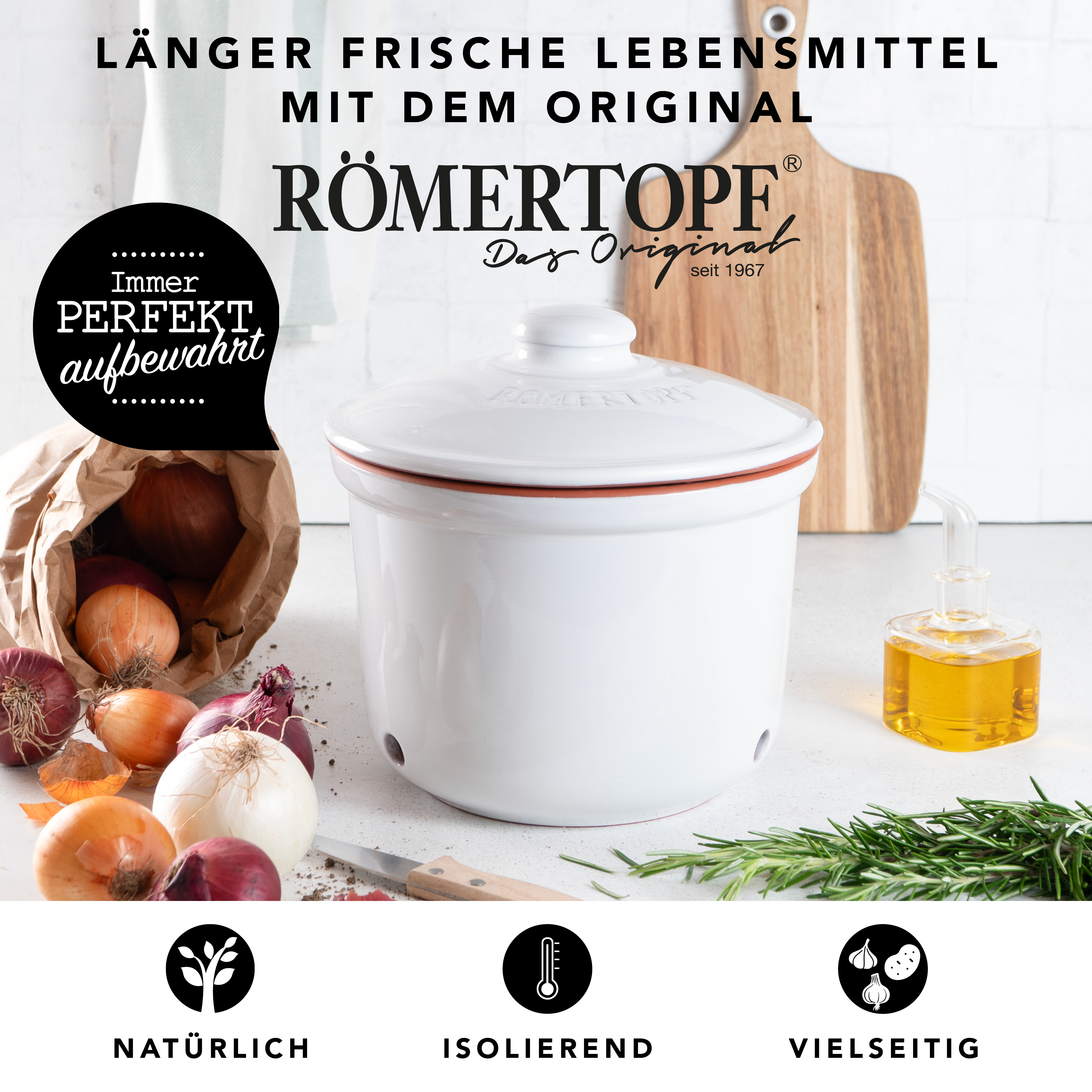 Römertopf Frische-Topf MAXI Zwiebel Weiß 9145281 Vorteile