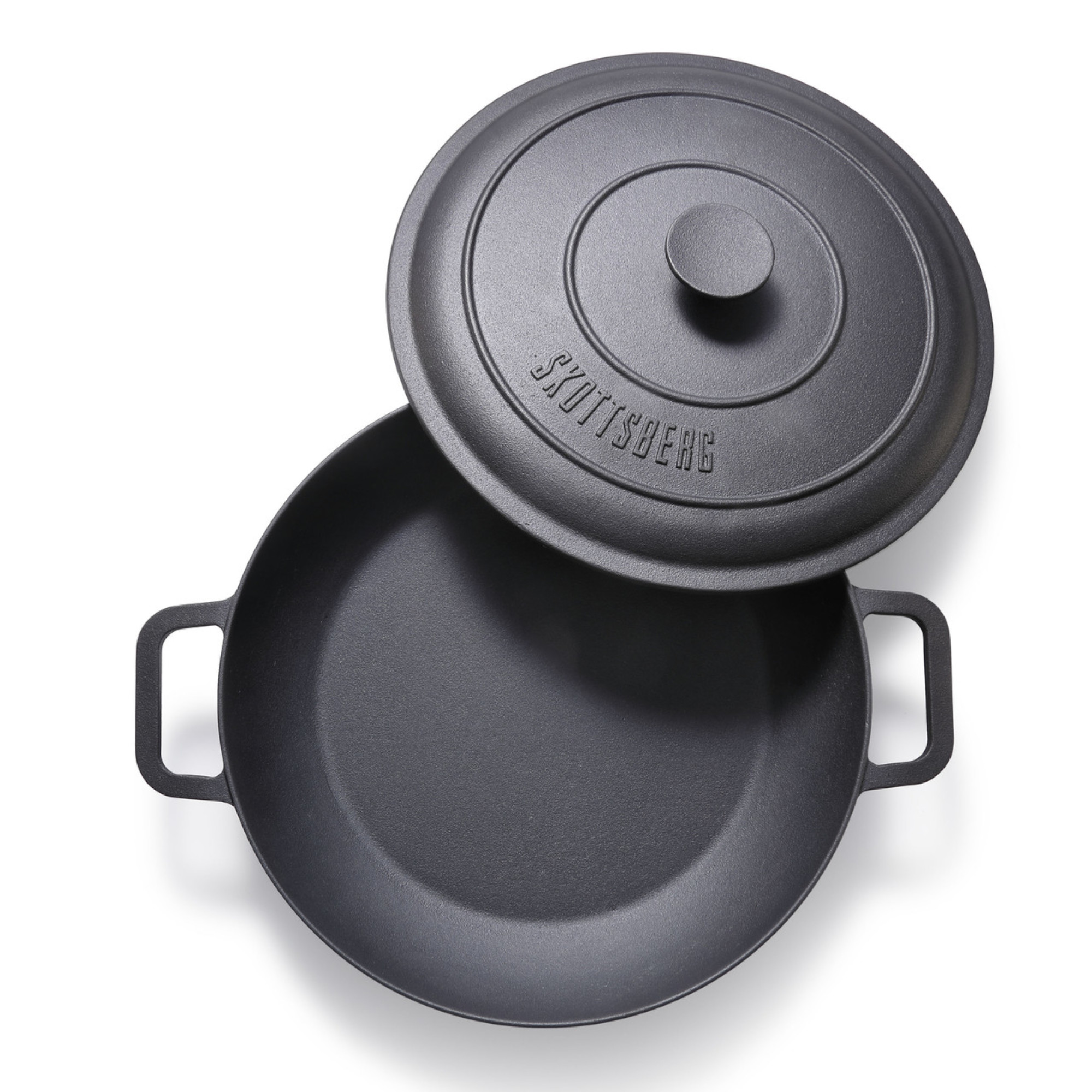 Skottsberg Schmortopf Cast Iron 32 cm Deckel offen