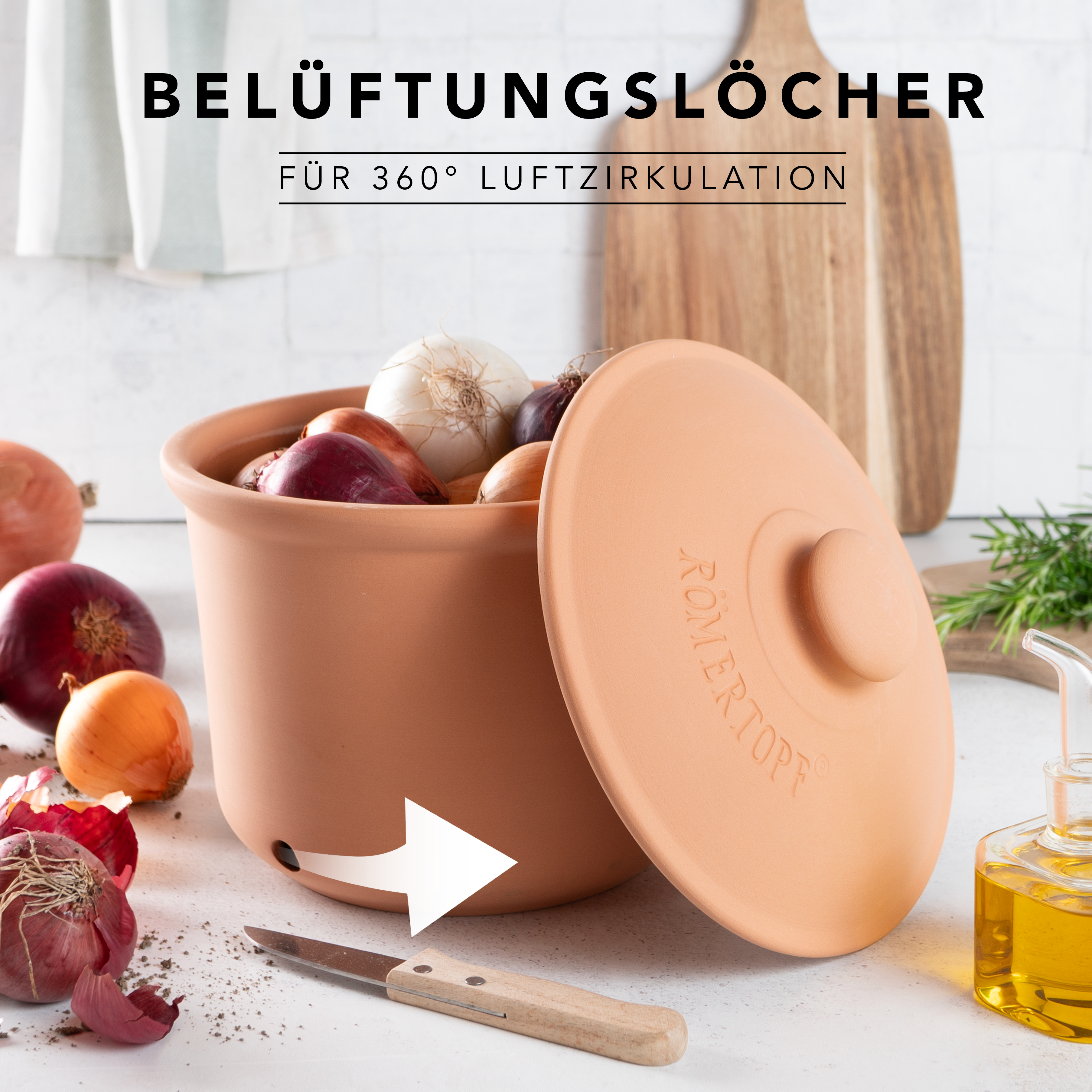 Römertopf Frische-Topf MAXI Zwiebel terracotta 9145281 Lüftung