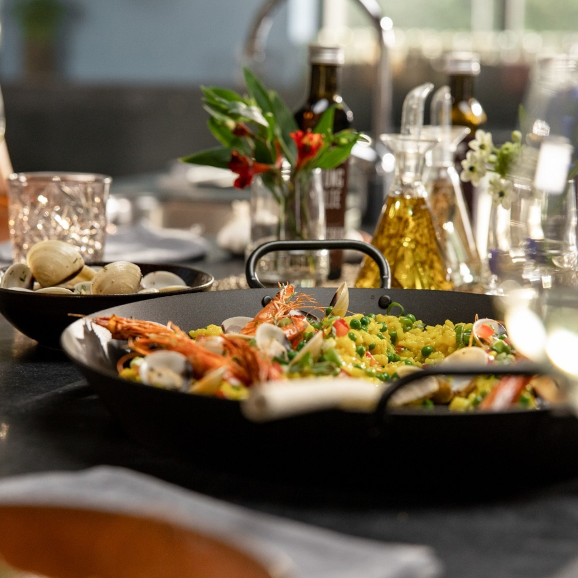 Skottsberg Paella Pfanne Carbon Steel 38 cm für die Zubereitung von Paella und Partyspeisen