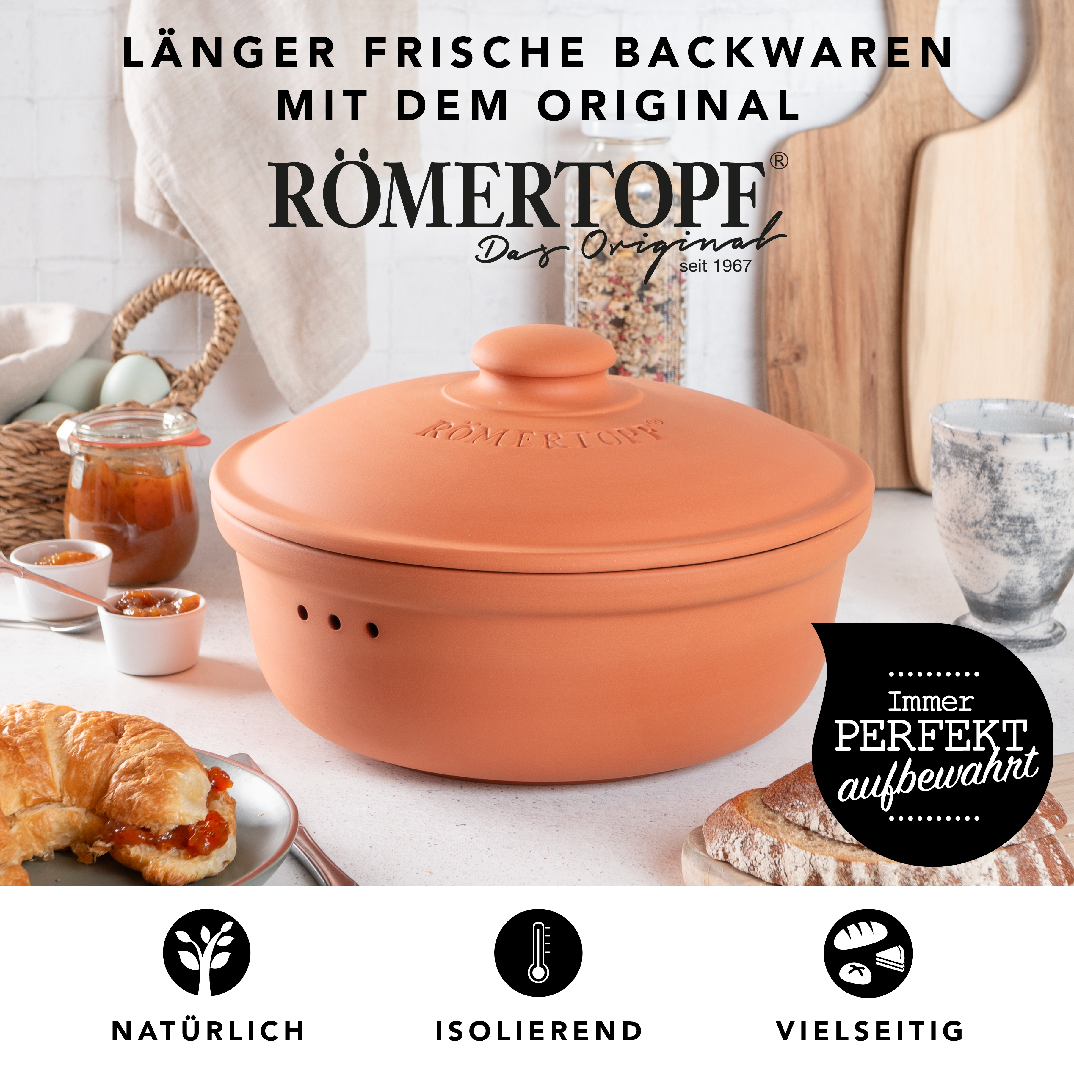 Römertopf Brotfrische Topf rund Terracotta 9185281 Aufbewahrung