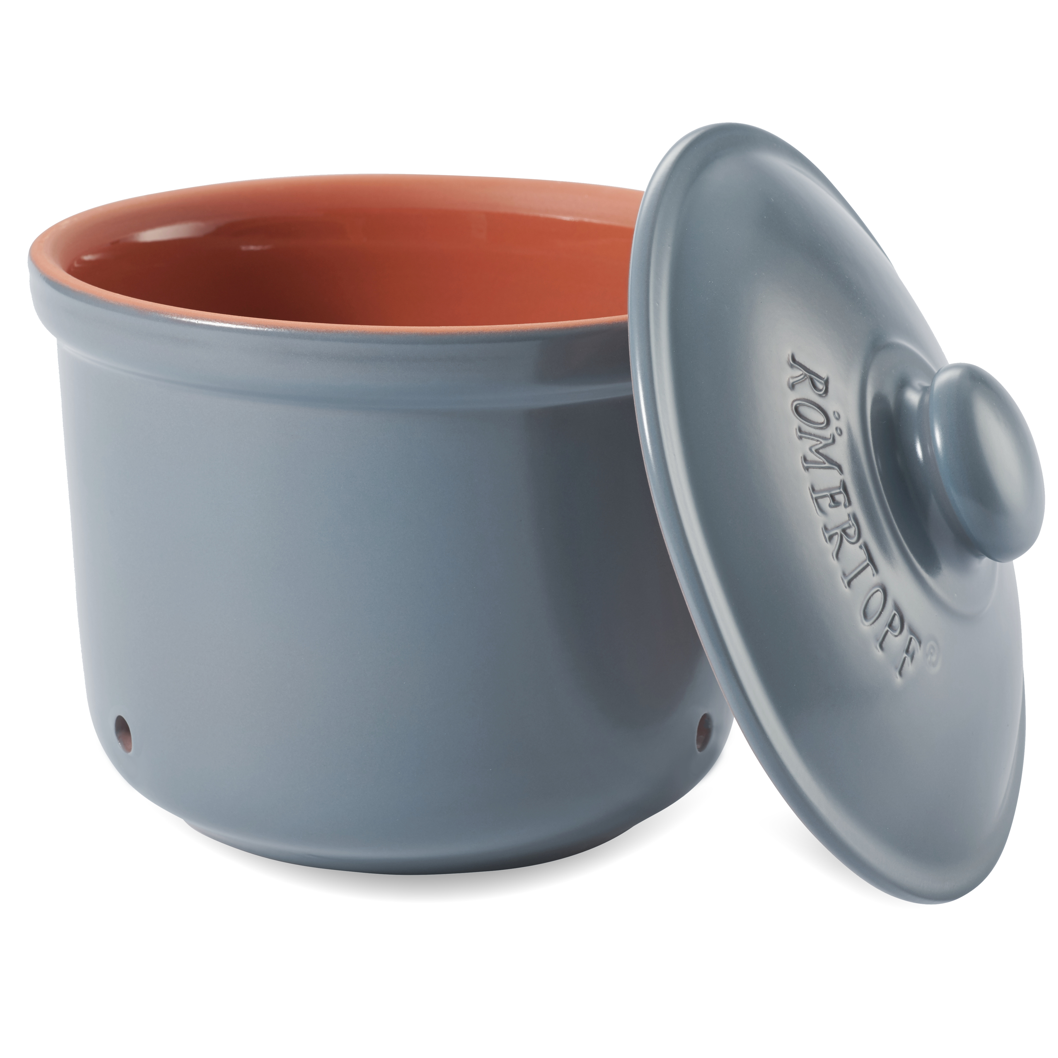 Römertopf Frische-Topf MAXI PLUS Kartoffel Blau Grau 9145392 offener Deckel