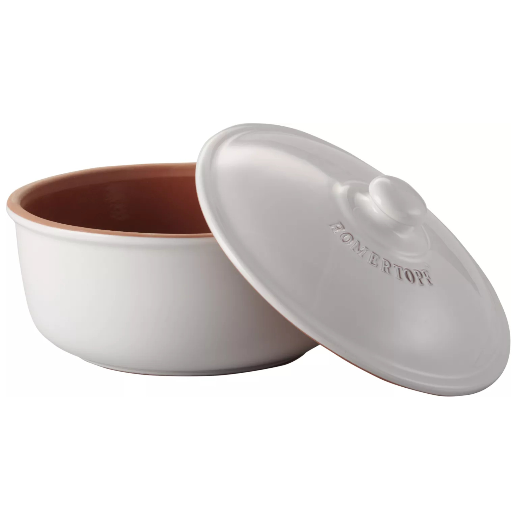 Römertopf Brot Back Topf weiß 25204 Deckel offen