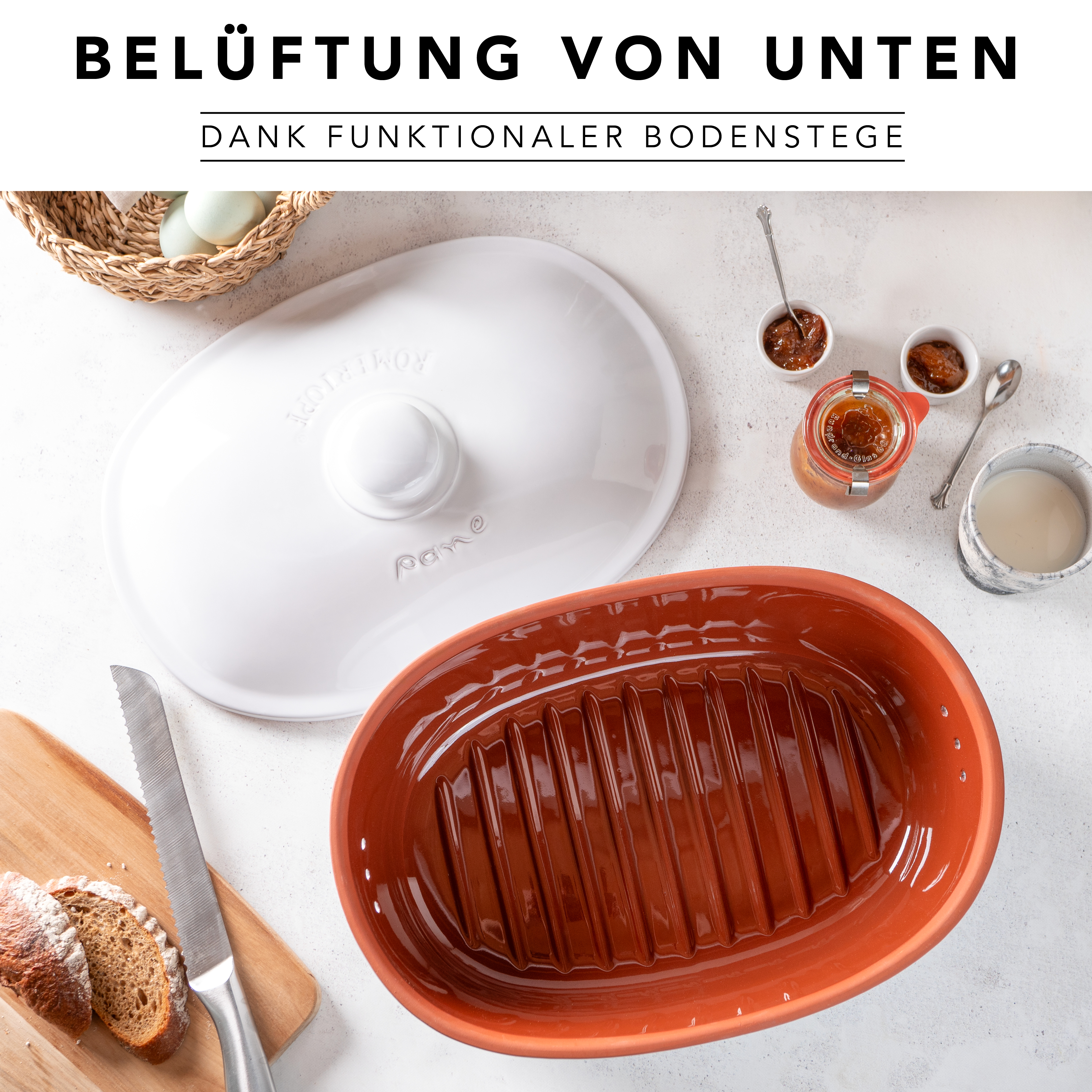Römertopf Brot Frische Topf MAXI Weiß 9185311 Rippen