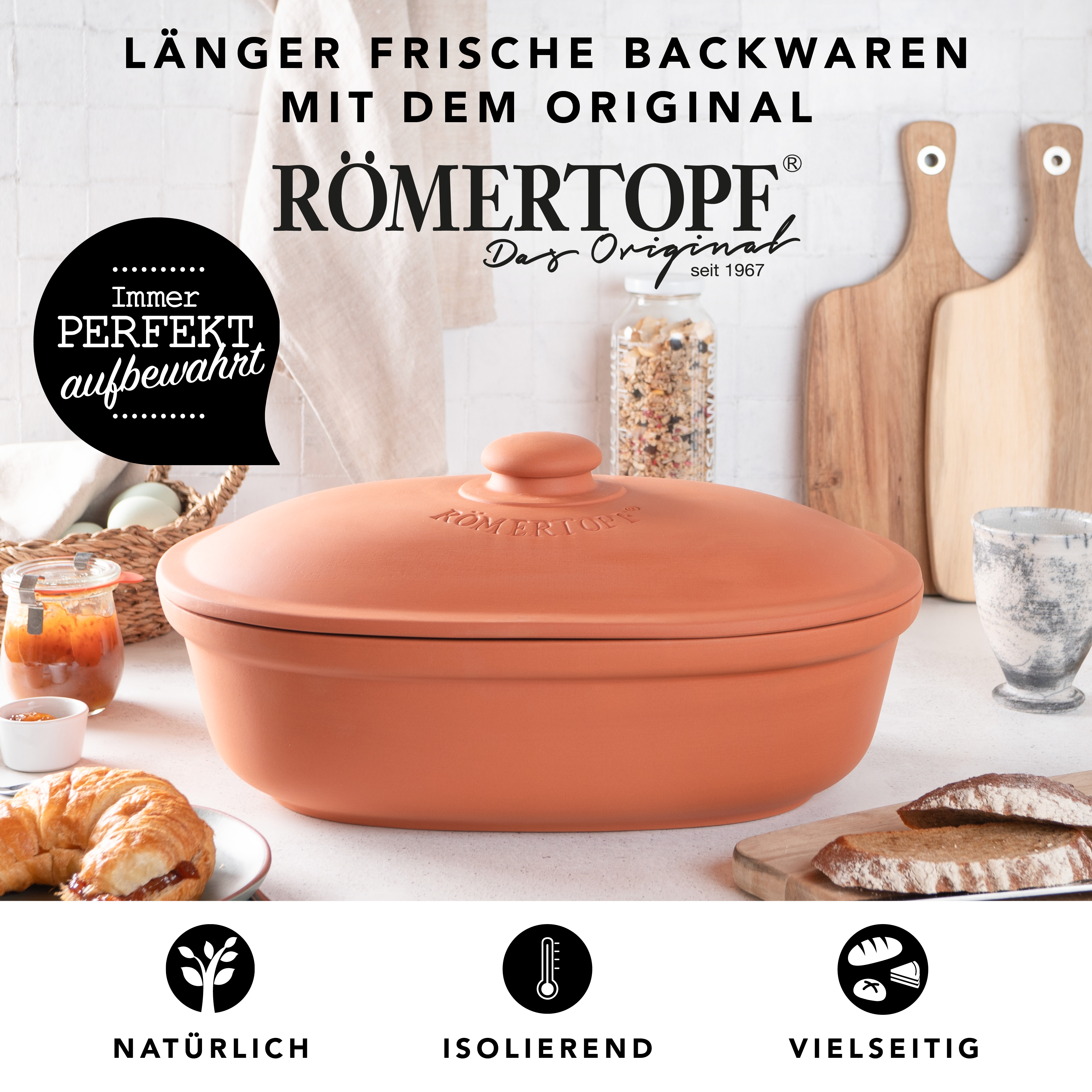 Römertopf Brot Frische Topf MAXI Terracotta 9185381 Aufbewahrung