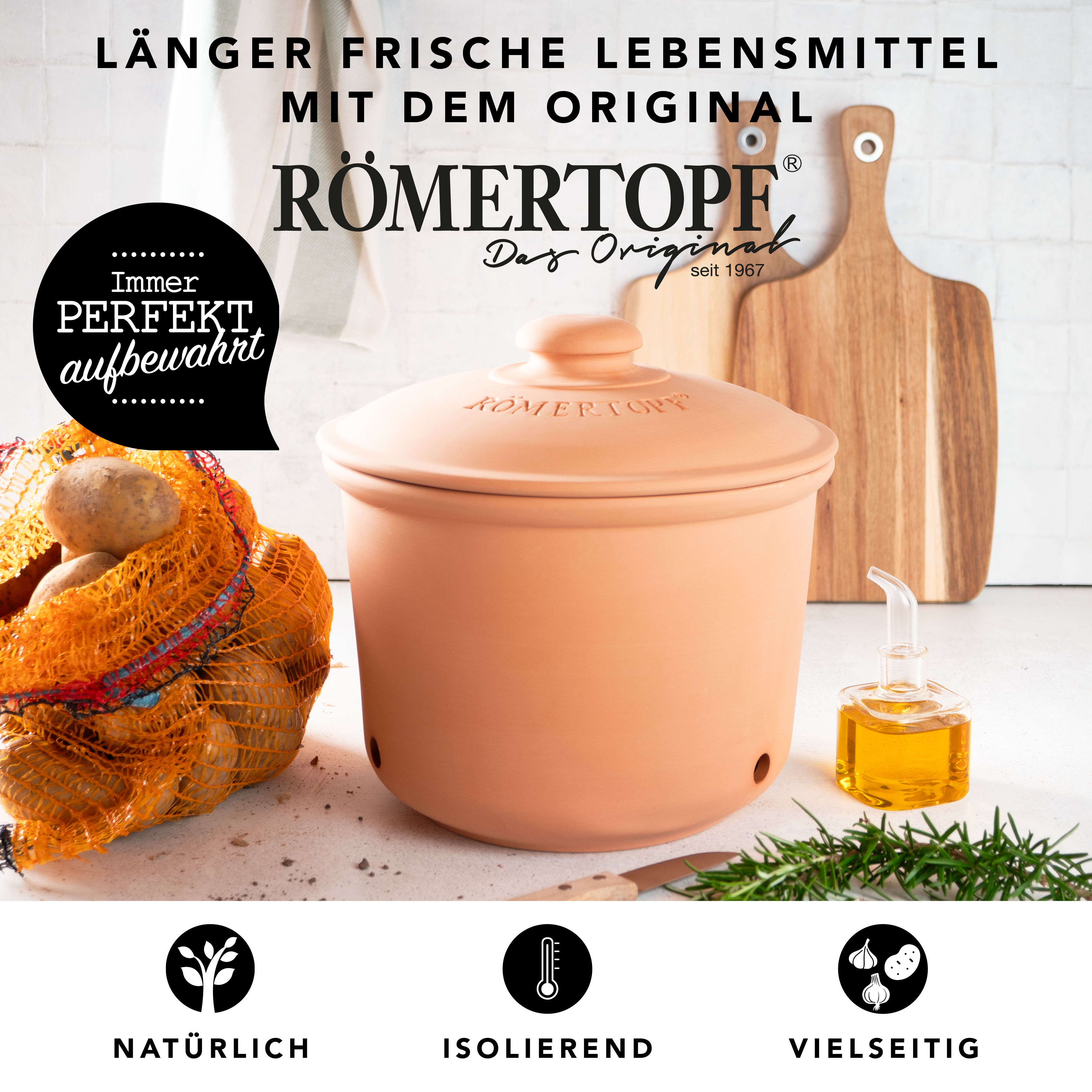 Römertopf Frische-Topf MAXI PLUS Kartoffel Terracotta 9145381 Vorteile