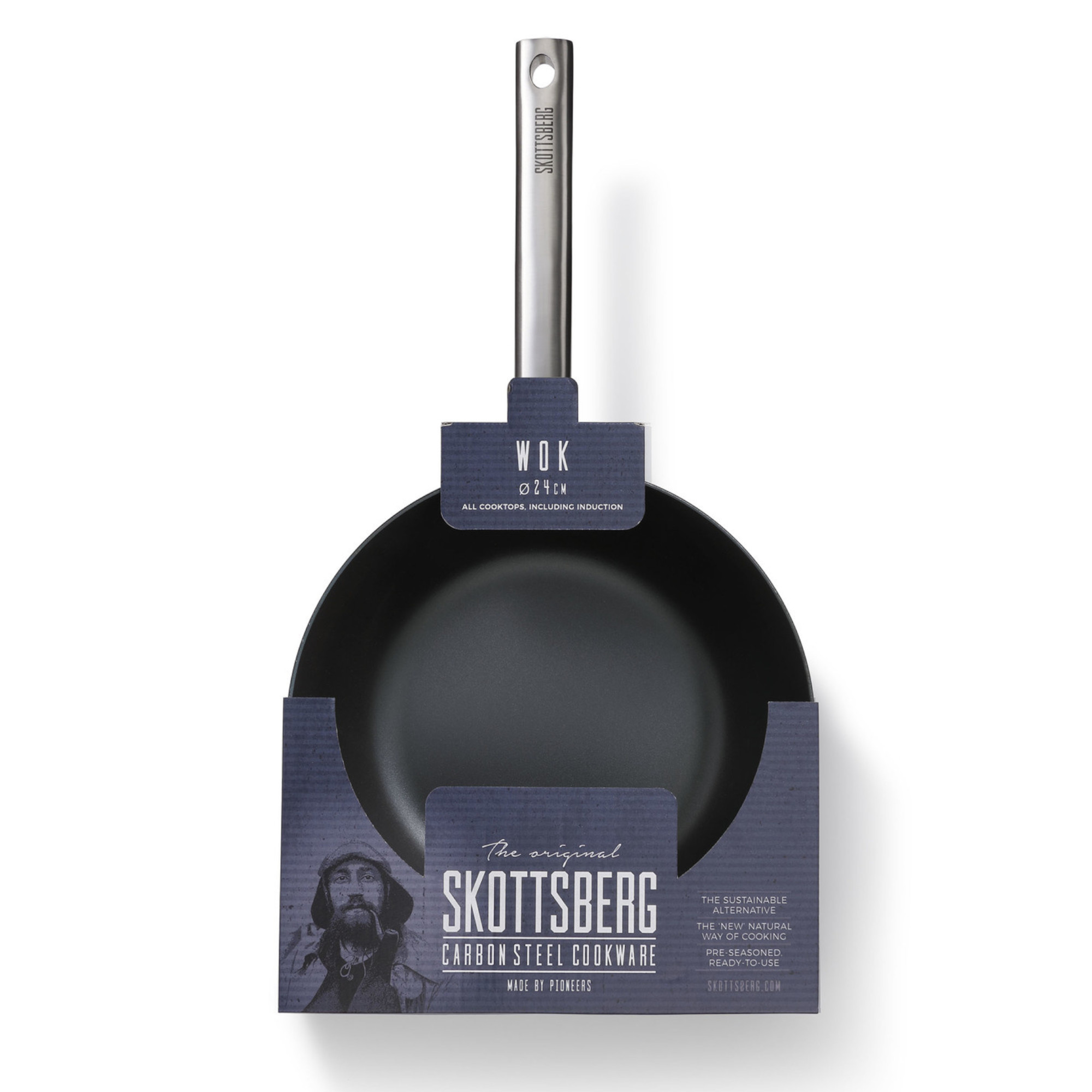 Skottsberg Wok Carbon Steel 28 cm Verpackung