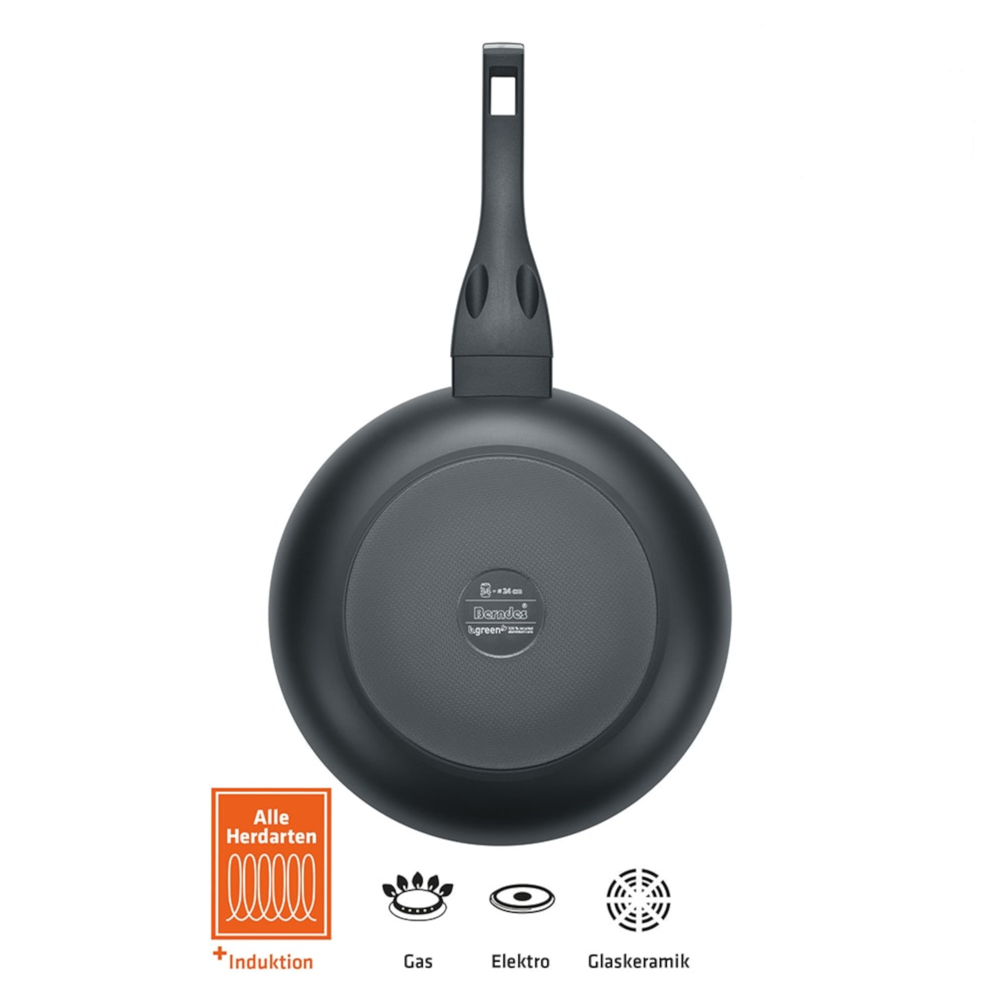 Berndes b.green Alu Recycled Induction Wokpfanne 28 cm Boden