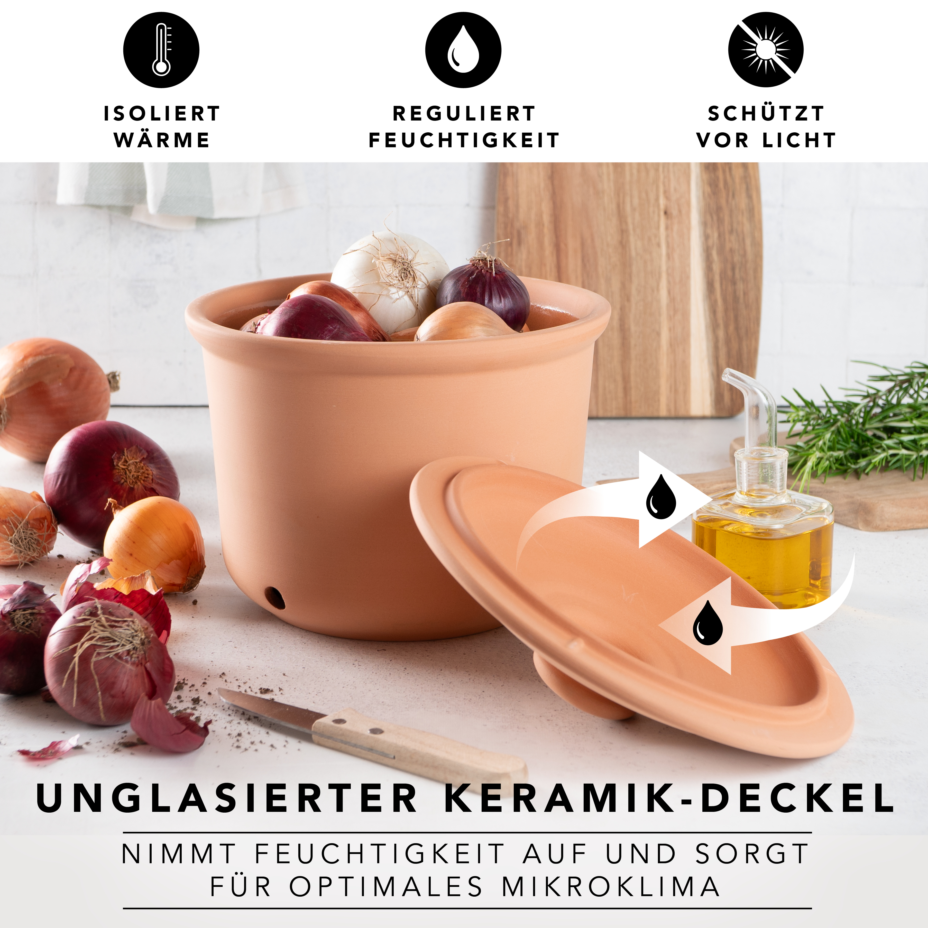 Römertopf Frische-Topf MAXI Zwiebel terracotta 9145281 Deckel