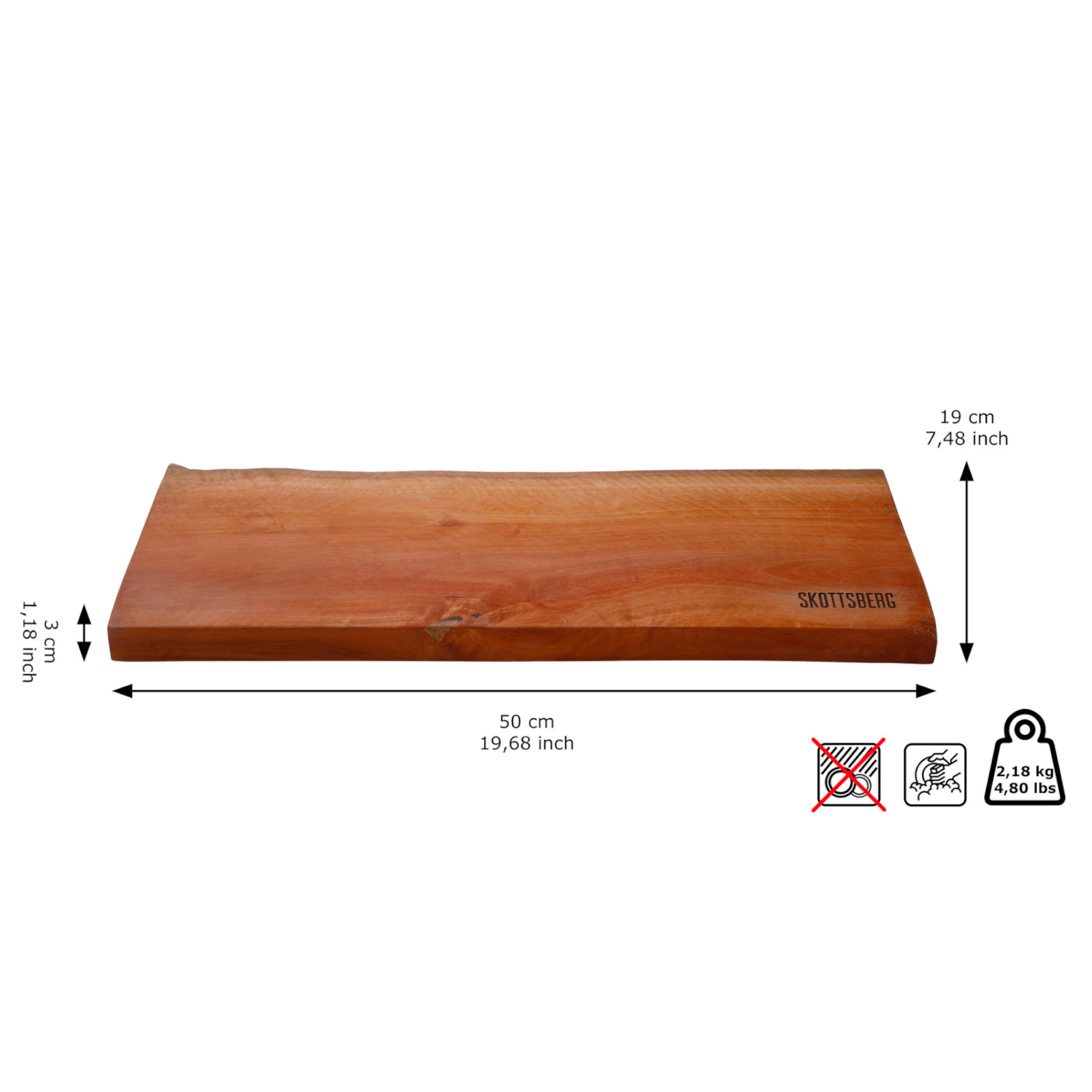 Skottsberg Servierbrett Wood Works 50x19cm Maße