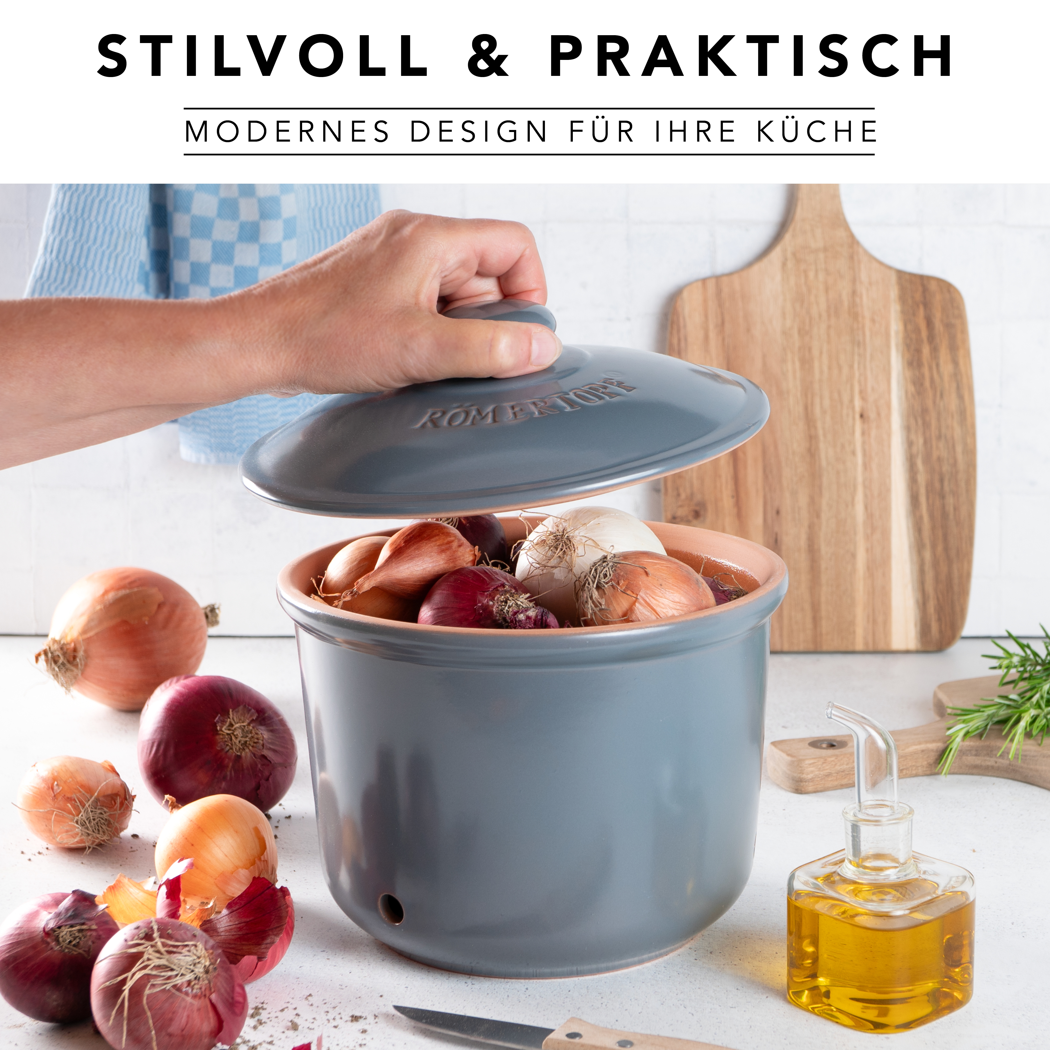 Römertopf Frische-Topf MAXI Zwiebel Blau Grau 9145292 Ambiente