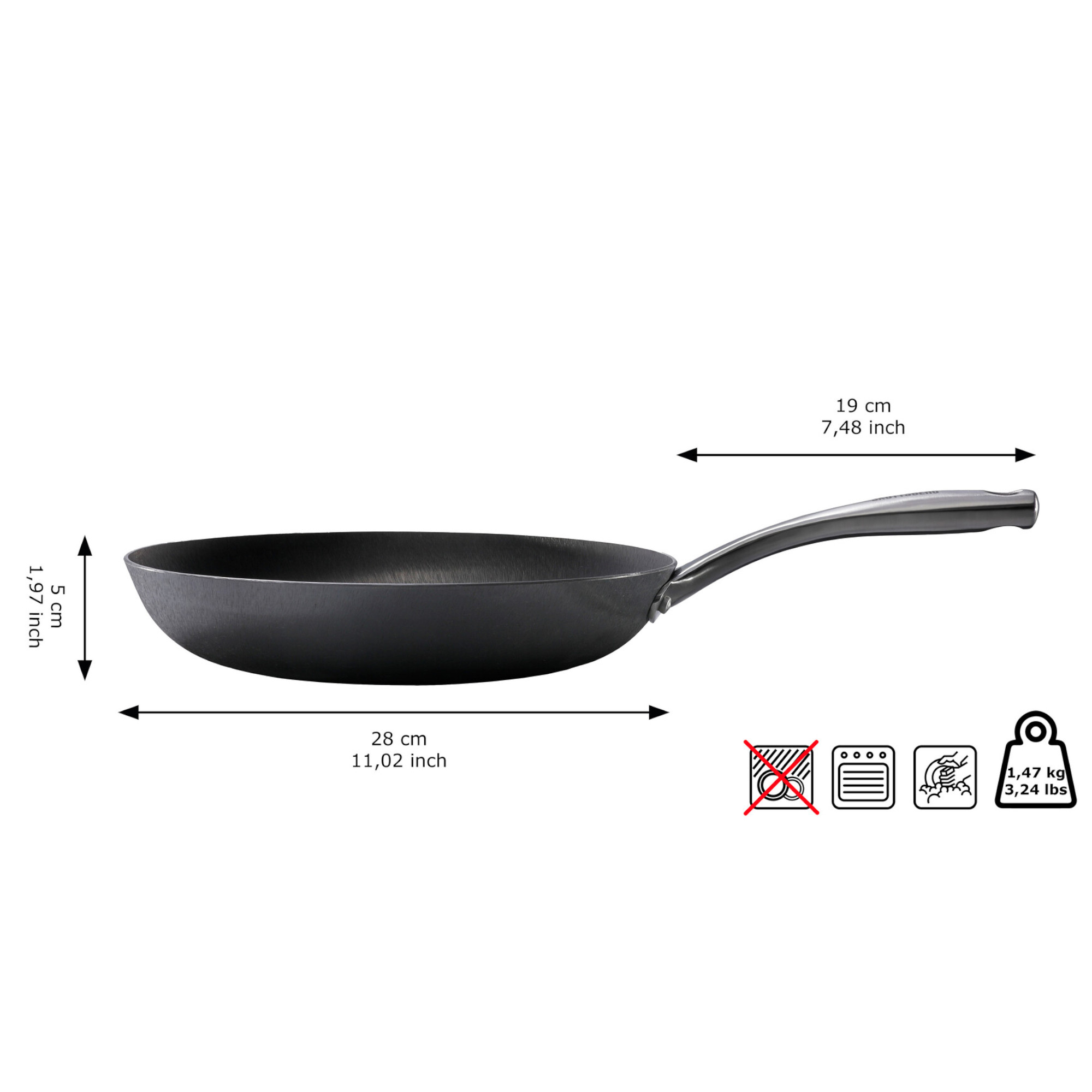 Skottsberg Bratpfanne Cast Iron 28 cm Maße