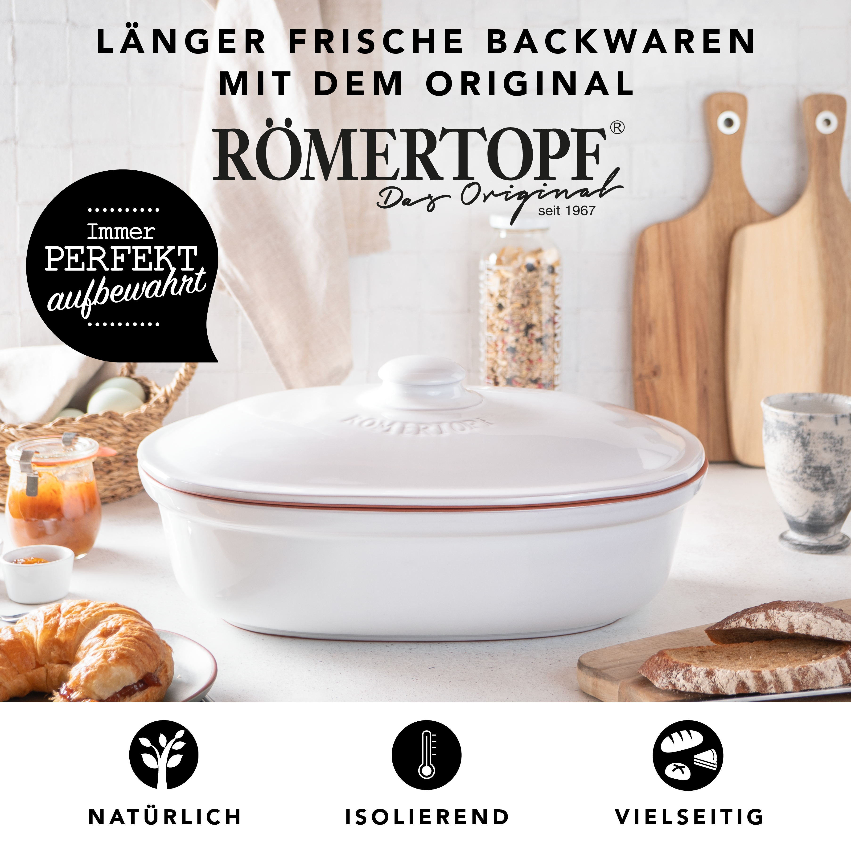 Römertopf Brot Frische Topf MAXI Weiß 9185311 Aufbewahrung