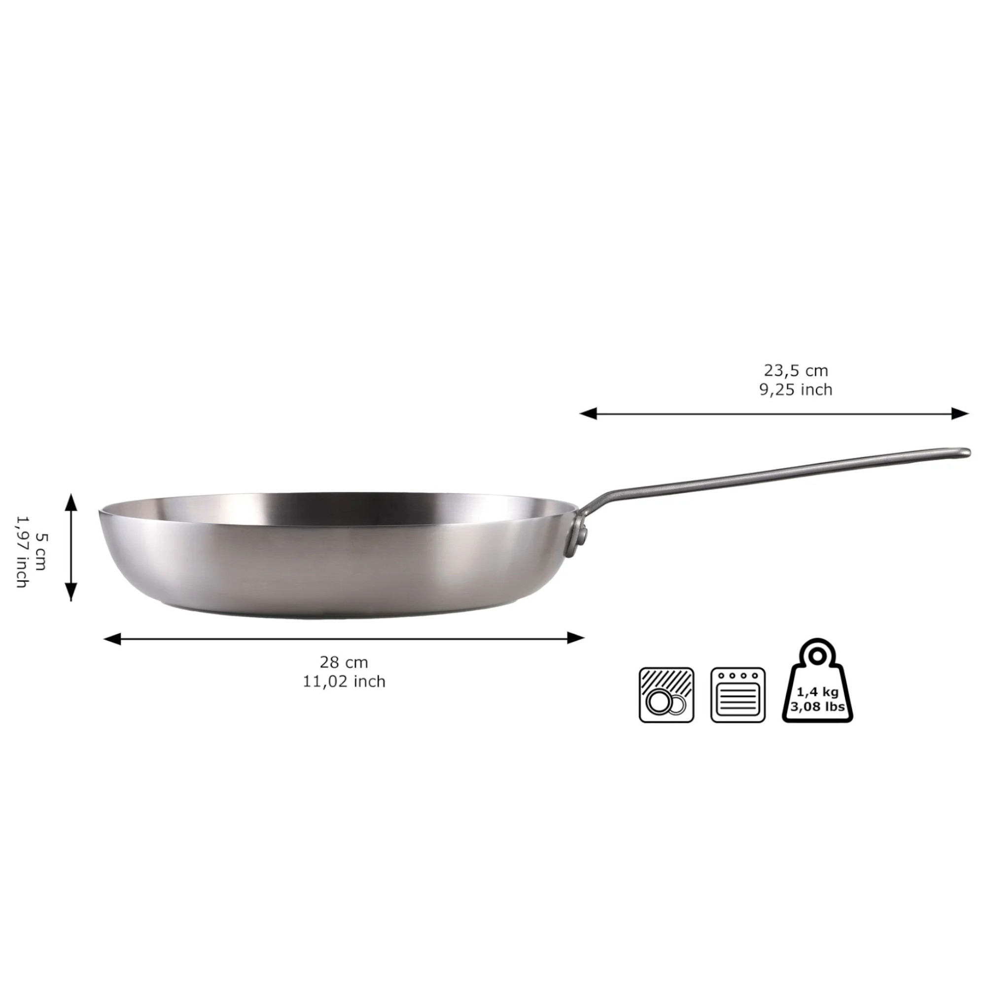 Skottsberg Bratpfanne Stainless Steel 28 cm Maße