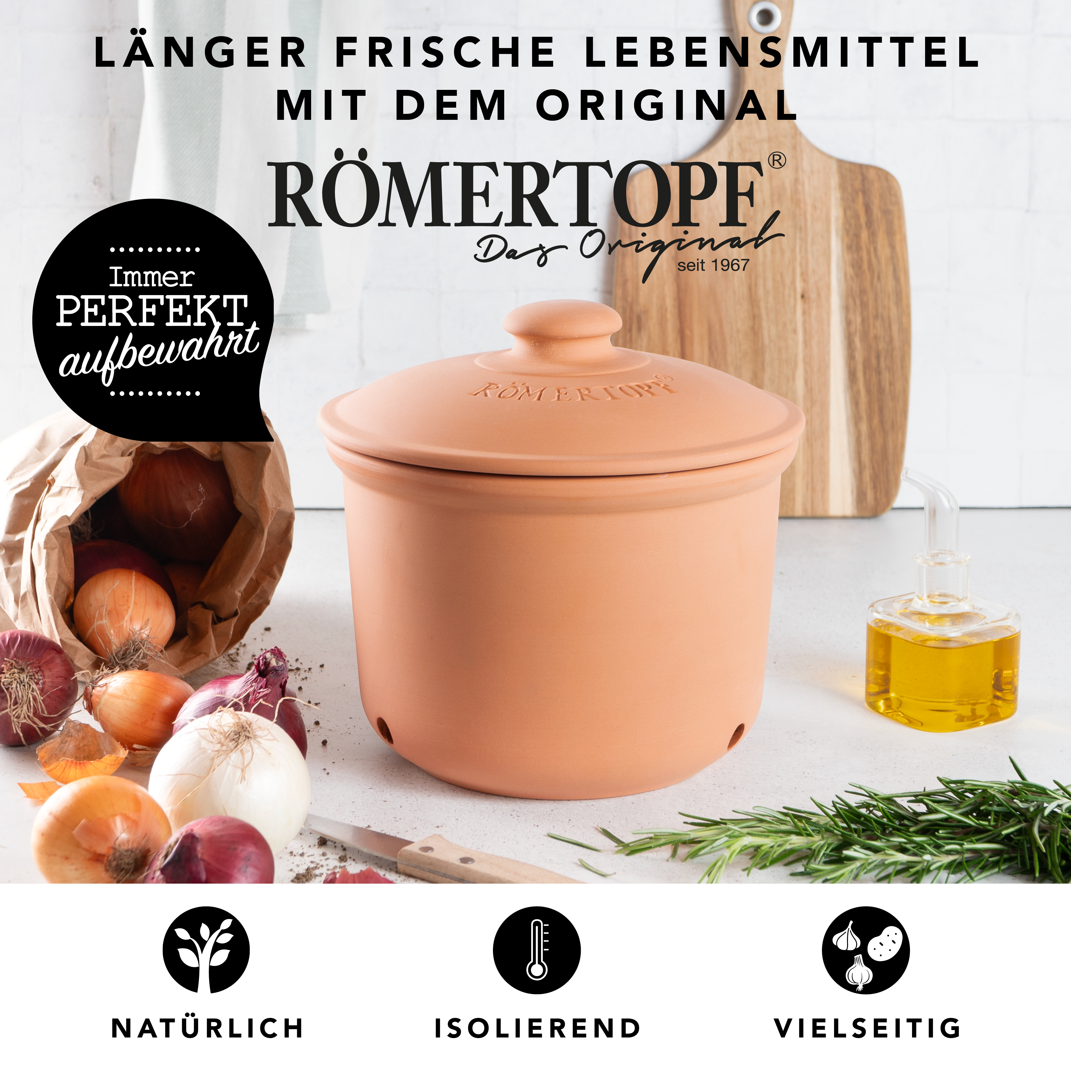 Römertopf Frische-Topf MAXI Zwiebel terracotta 9145281 Vorteile