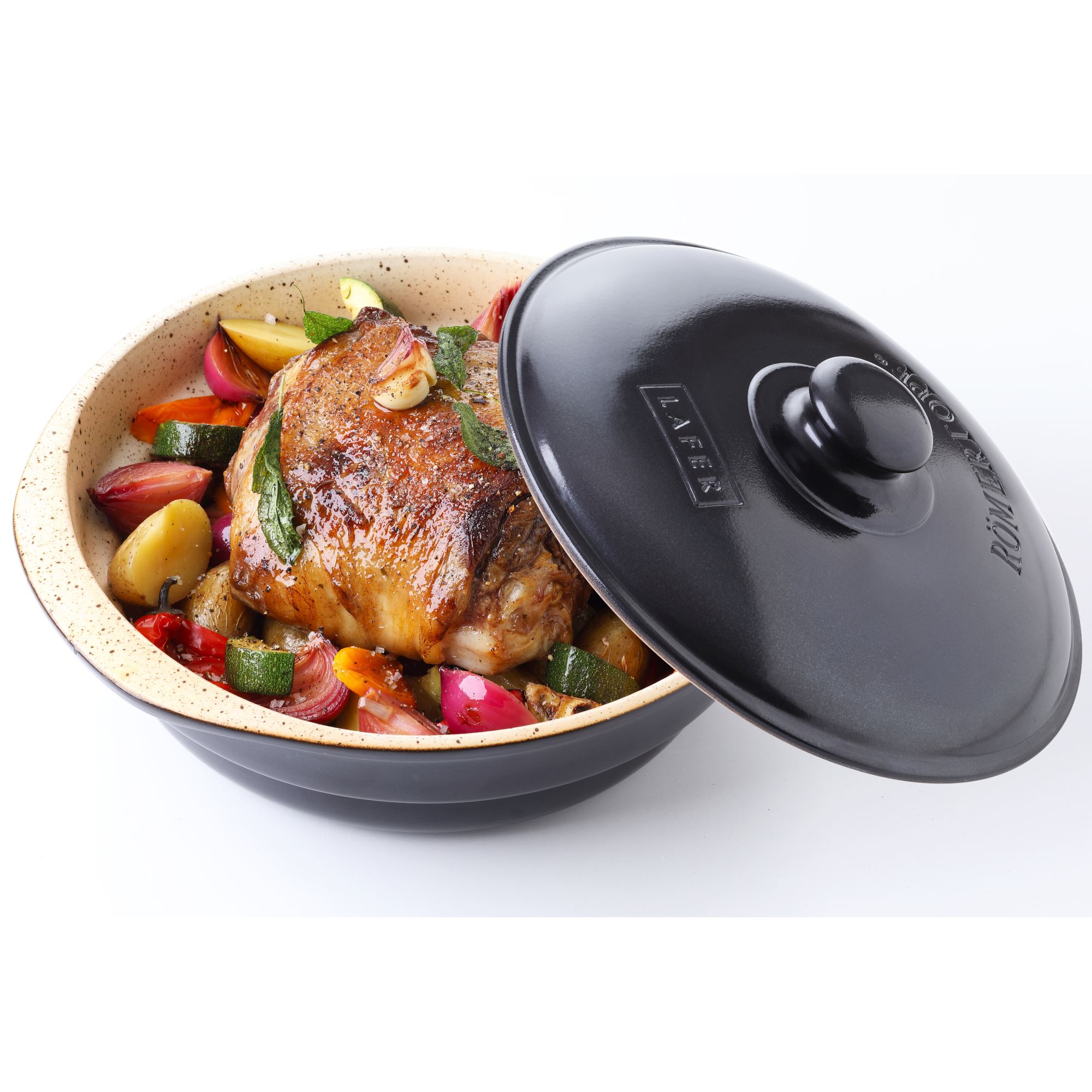 Römertopf Lafer BBQ Schmortopf rund groß Braten 04406